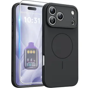 Bovtiiiq V5 Cellphone Case Screen Protector For Apple Iphone 17 16 15 14 Compatible with Magsafe] Translucent Matte Cases with [Full Camera Protection] [Screen Protector] Military Grade Shockproof Protective Phone Cover