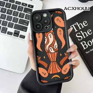 Ghost Lava Lamp TPU Case for iPhone 17 16 E Pro Max 15 Plus 14 13 12 11 XS XR Straight Edge Drop-Resistant Rugged Protective Cover Shell