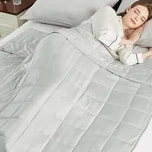Weighted Blanket Twin Size 48"x72" 15lbs Ultra Soft Cozy Cooling Machine Washable Heavy Blanket for Adult Light Grey