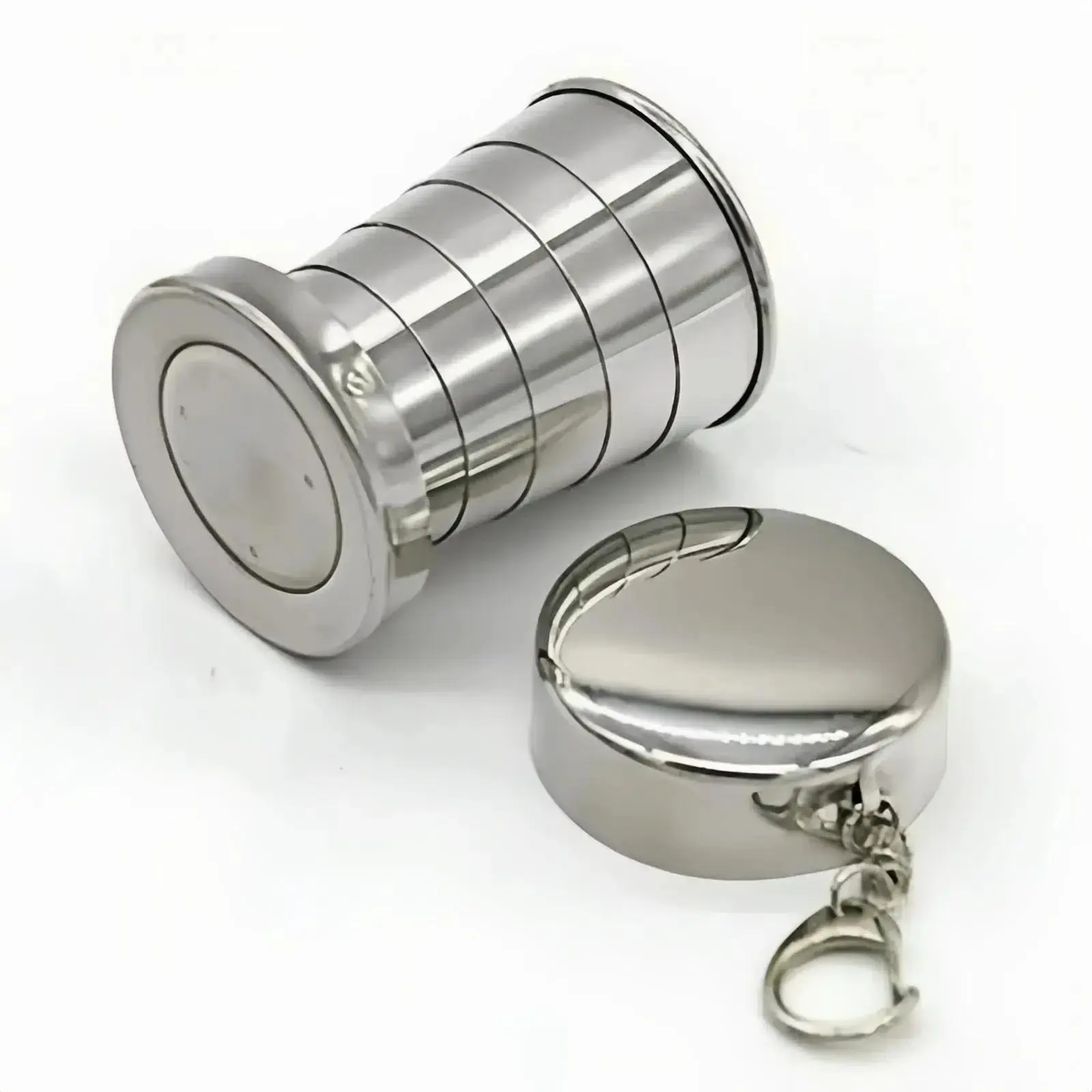 Portable Mini Folding Stainless Steel Cup for Outdoor Camping and Hiking, 2.54 Ounce Capacity for Travel and Adventure, Lightweight and Convenient Design, Camping Supplies