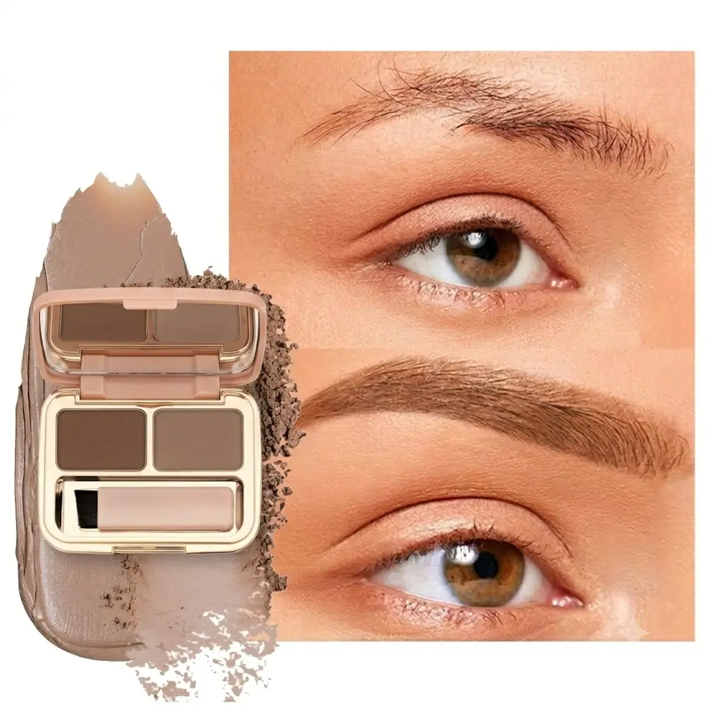 Waterproof Light Eyebrow Powder Kit with Brow Brush 2 in1 Long Lasting Instant Eyebrow Pomade & Powder Natural Makeup for Sparse Brows 3.2 g/0.11 oz (Golden Blonde）