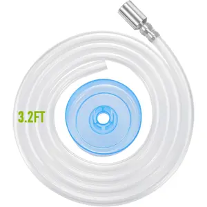 Food Grade Silicone Water Dispenser Hose and 304 Stainless Steel Countersunk Head for 5 Gallon Bottle Replacement Hose for Automatic Electric Charging Water Pump 3.2Ft 1