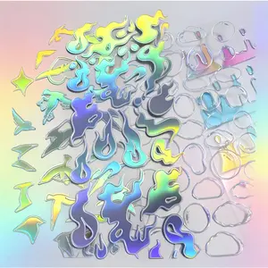 Holographic Sticker Pack + Custom Option, Random 4PCS Waterproof Vinyl Stickers for Water Bottles Laptops