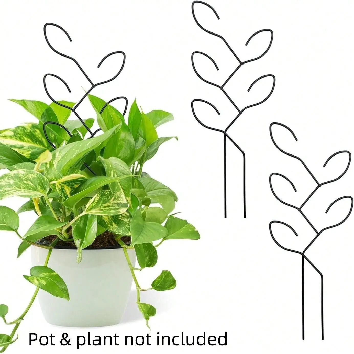 2-Pack Metal Plant Support Stakes, Indoor & Outdoor Potted Plants, 11.8-Inch Climbing Trellis, Trellis For Potted Plants, Decorative Floral Growth Aid, Functional Wire Fixtures, Easy Installation, Climbing Plant Stand
