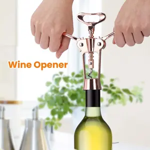 Wing Corkscrew Bottle Opener Godmorn Rose Gold Beer Opener with Wine Pourer, All-in-one Stainless Steel Winged Corkscrew Used in Kitchen Chateau Restaurant Bars