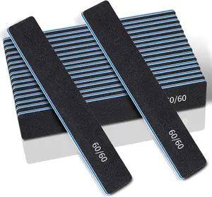 12 Pcs Professional Nail Files 60/60 Grit Nail Files for Acrylic Nails Gel Nails