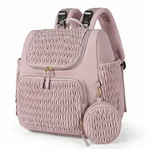 Fashion Mommy Diaper Backpack Large Capacity Baby Care Stroller Hanging Bag Travel Nursing Backpack for Mothers with Organizer