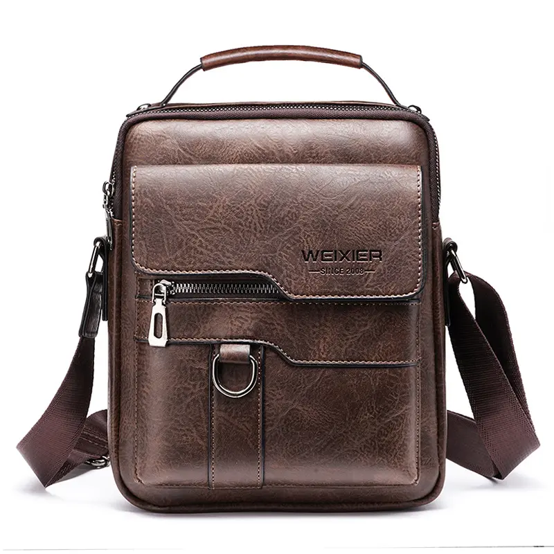 Men's Crossbody Bag, High-End Single-Shoulder Retro Business Backpack, Portable Casual Men's Bag Handbag Sling Bag Leather Bag
