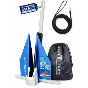 Mini Fluke Anchor– Compact, Powerful Anchor for Jet Skis, PWCs, Kayak, & Small Boats (Anchor, Line, Case)