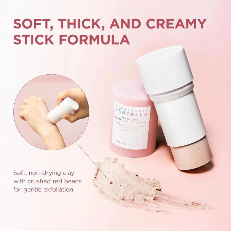 2PCS [SKIN1004] Madagascar Centella Pore Care Clay Mask Stick 27g | K-Beauty Clay Mask | Centella Asiatica Pore Care & Deep Cleansing | For Refined, Smooth Skin