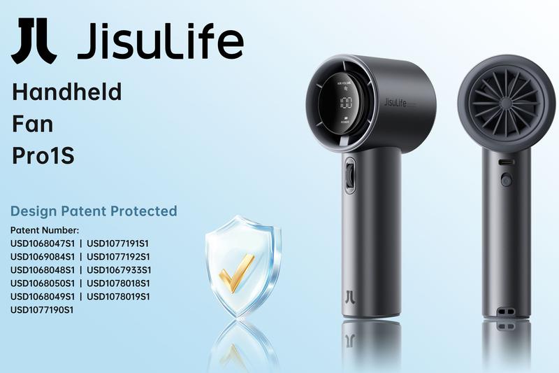JISULIFE Handheld Fan Pro1S - 5000mAh Battery, 9m/s Wind Speed, Digital Display, USB Rechargeable, Portable Fan for Travel & Outdoor, Gifts for Women Men, Brushless Motor, 15000 RPM, 3-15 Hours Cooling JISULIFE Handheld Fan Pro1S - 5000mAh Battery, 9m/s Wind Speed, Digital Display, USB Rechargeable, Portable Fan for Travel & Outdoor, Gifts for Women Men, Brushless Motor, 15000 RPM, 3-15 Hours Cooling