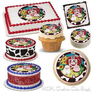 Barnyard Babies Edible Cake & Dessert Toppers ~ Cute for Baby Shower / Young Childs Party Theme & Dessert Ideas!