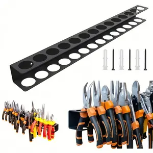 Metal Tool Organizer Rack, Yard Tool Rack, Construction Tool Organizer, Wall Mounted Floating Storage, Fits Screwdrivers Hand Tools Garage Workshop Essentials, Space Saving Design