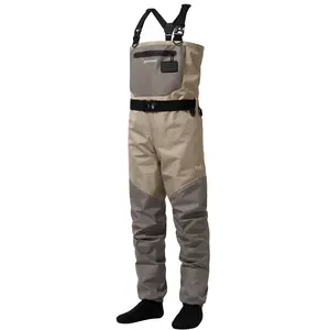 BASSDASH FW08 Men’s Breathable Waders Waterproof Fly Fishing Chest Fishing Wader Lightweight Stocking Foot Boot Foot