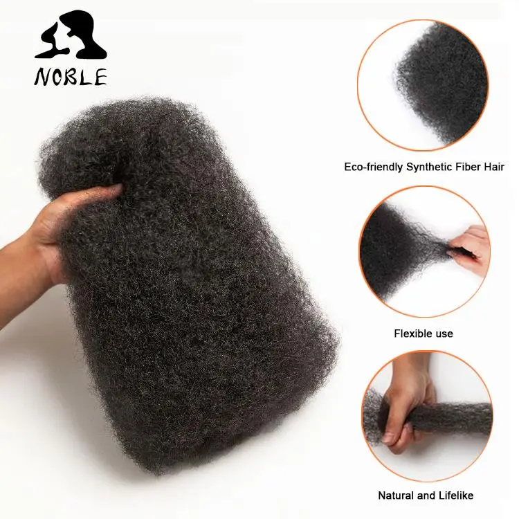 Noble Afro Kinky Bulk Extensions Braids/Twist/Locs/Afro Puff 16-22 Inch Crochet Hair Curly, Synthetic Hair, Loose Texture, Tangle-Resistant for Braiding & Mini Twists, Afro Curly Style