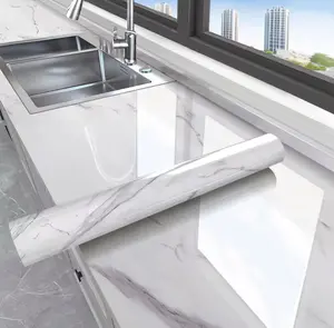 Marble Patterned Vinyl for Countertops Peel and Stick Thick and Glossy