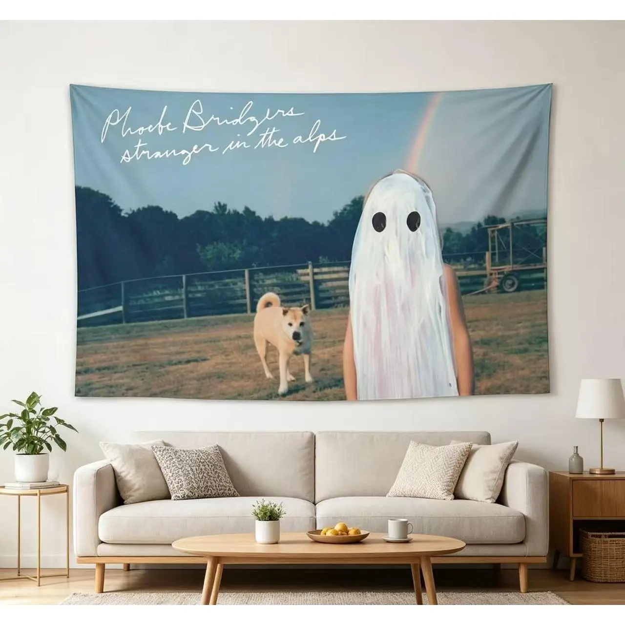 Tapestry  Phoebe Music Poster Bridgers Tapestry Album Cover Banner Posters Wall Art for Bedroom, College Dorm, and Home Decor - Decorative Hanging Flag Poster Tapestry