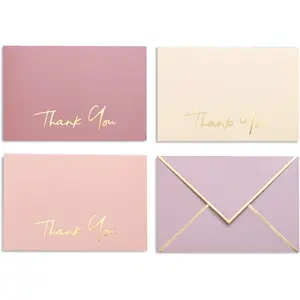 36 PK Heavy-duty Gold Thank You Notes 4x6 Inches Baby Shower Thank You Cards Wedding Thank You Cards Small Business Graduation Funeral Bridal Shower (Dusty Pink)