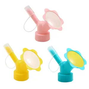3 Counts Plastic Dual Head Bottle Watering Spout, Small Bottle Cap Sprinkler for Indoor Plant Bonsai, Bonsai Watering Garden Tool, Random Color