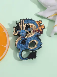 Creative Dragon Design Brooch, Cute Cartoon Animal Design Alloy Badge for Daily Clothing Decor, Trendy All-match & Exquisite Flower Brooch for Birthday Gift, Durable Metal Pins