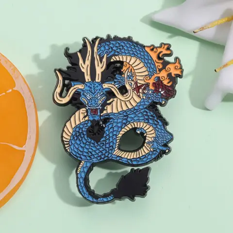 Creative Dragon Design Brooch, Cute Cartoon Animal Design Alloy Badge for Daily Clothing Decor, Fashion Accessory, Trendy All-match & Exquisite Flower Brooch for Birthday Gift, Durable Metal Pins