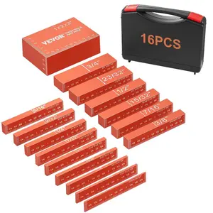 summervibes VEVOR Setup Blocks Woodworking Tools, 16-Piece, Precision Height Gauge Block Set, with Clearly Laser Engraved Size Markings and Storage Case, Aluminum Setup Bars for Router and Table Saw Accessories