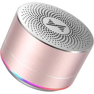 A2 Portable   Speaker with Lights and Lanyard,5W Mini Small Metal Speakers  5.0/Aux-in for  Android  Outdoor, Gifts for Women/Girls