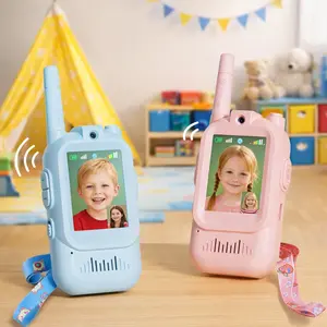 Children's Video Intercom Toy 2-Pack Long-Distance Communication with Camera Suitable for 3-12 Years Old Children Colorful Audio Suitable for Outdoor and Indoor Play, Best Holiday Gift for Kids