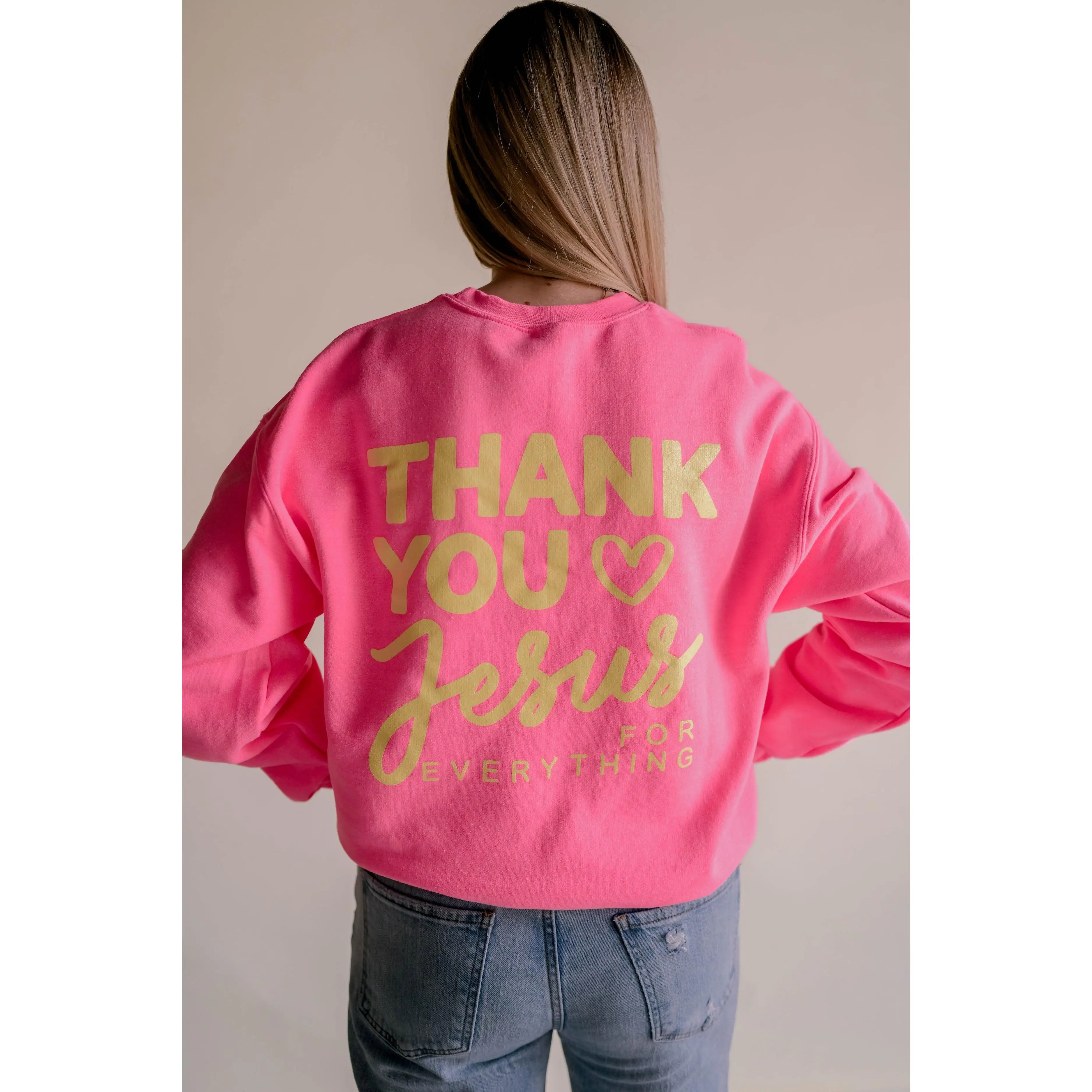 Thank you Jesus Pullover - Pink