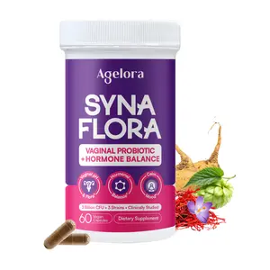 AGELORA SynaFlora Vaginal Probiotic + Hormone Balance for Women | pH Support, Odor Control & Libido Boost | Maca Root, Hops Flower, Saffron Crocus | 60 Vegan Capsules