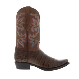 Dingo Gator Print Leather DI-128 Mens Brown Leather Cowboy Western Boots