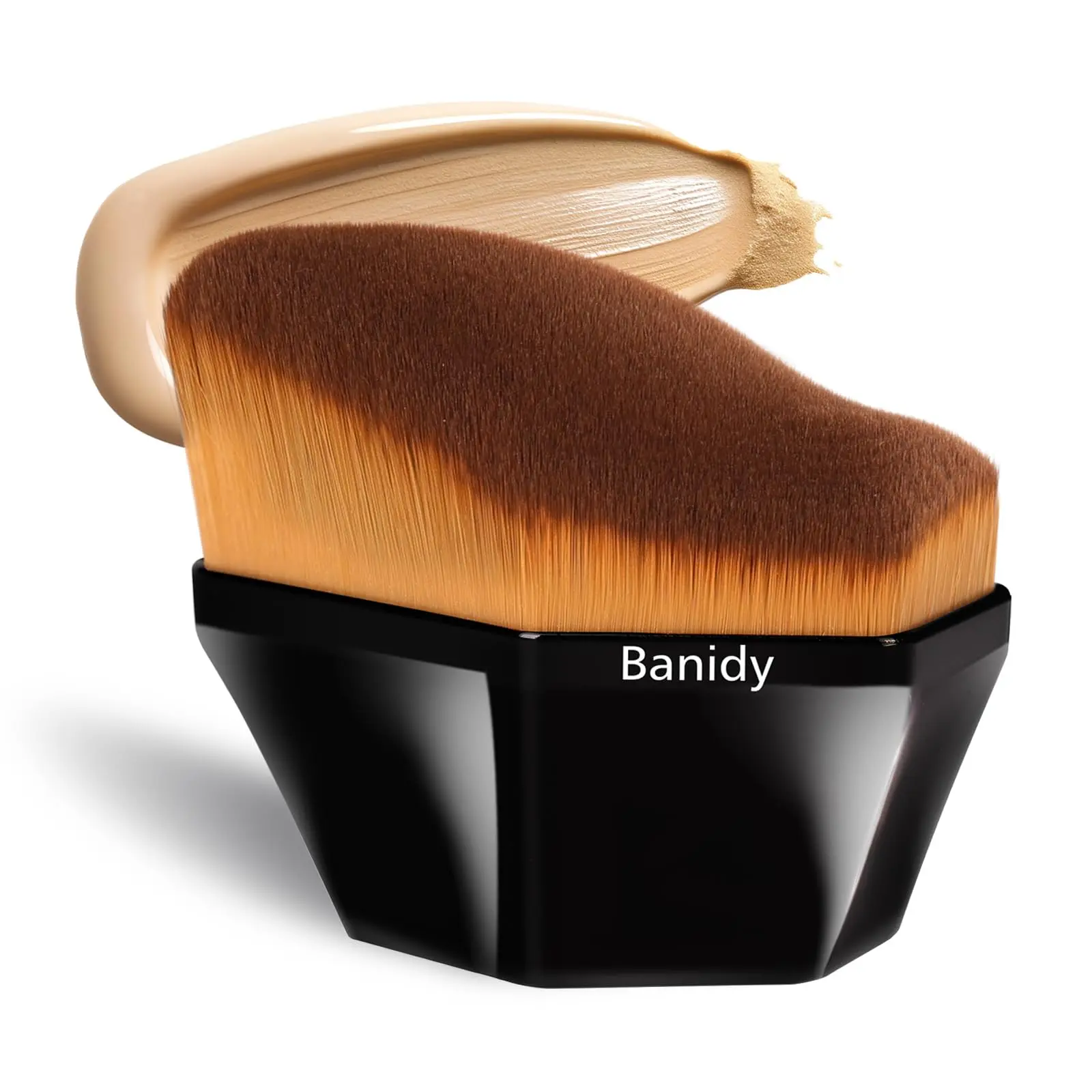 Foundation Brush, Angled Wavy Kabuki Makeup Brush with Protective Case | Dense Face Brush for Flawless & Streak-Free Finish, Blending, Liquid, Cream