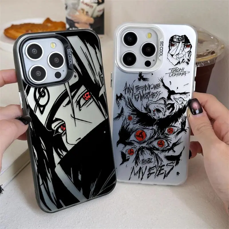 Uchiha Itachi Sharingan Cartoon Personalized Anime Cellphone Case - Flexible Wear Colorful 2D TPU Cover, Impact Buffer Shockproof Protection for Various iPhones 17 Air/16/15/14/13/12/11 Pro Max Plus, Student Birthday Gift Mobile Accessory