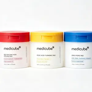 Medicube 3-in-1 Exfoliating Toner Pad Bundle: Zero Pore Minimizer + Kojic Acid Turmeric Brightening + Red Succinic Acid Anti-Acne Peel Pads, AHA BHA Glycolic Niacinamide Panthenol, Refine Texture Fade Spots Clear Breakouts, 70 Sheets Each Korean Skincare