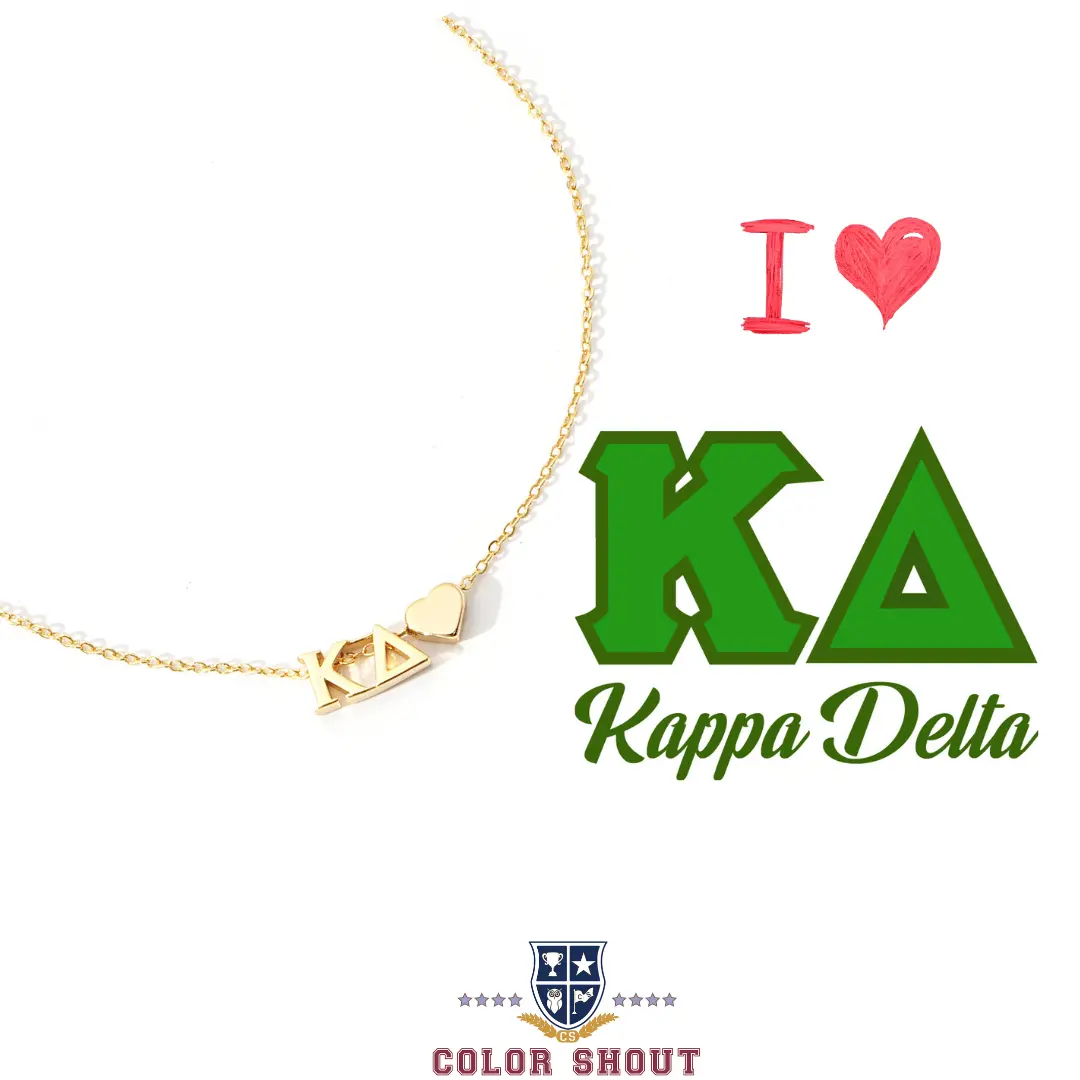 N202-I Love My Sorority: Greek Letters Heart Necklace