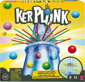 Mattel KerPlunk Kids Game, Easy-to-Learn Family Game for 2 to 4 Players, Don't Let The Marbles Fall