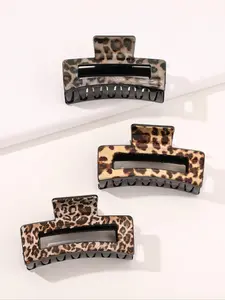 3pcs/set Fashion Leopard Pattern Hair Claws, Casual and Versatile Hair Accessories for Women, Exquisite for Birthday Gifts