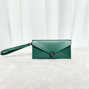 Pre-owned Bvlgari Emerald Green Serpenti Wristlet Clutch|20868330