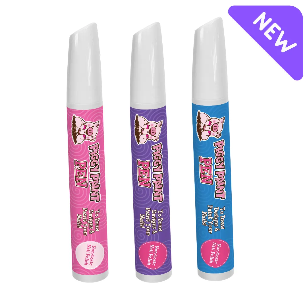 Piggy Paint Nail Polish Pen 3 Pack - Kids Non-toxic Nail Polish Bundle