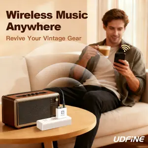 [Upgraded] UDFINE Bluetooth Receiver, HiFi Wireless Audio Adapter, Bluetooth 5.3 Receiver with 3D Surround aptX HD aptX Adaptive for Home Music Streaming Stereo System conversion plug