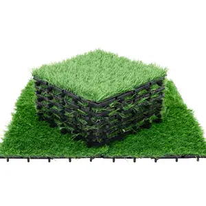 Bliss Outdoors 12"x12" Artificial PP Grass Interlocking Tiles, Green, Set of 10 Bliss Outdoors 12"x12" Artificial PP Grass Interlocking Tiles, Green, Set of 10