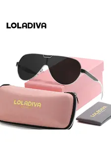 LolaDiva 1 Piece Unisex Trendy Stylish Full Frame Sunglasses Defining Futuristic Edge Frog Frame Sunglasses UV400