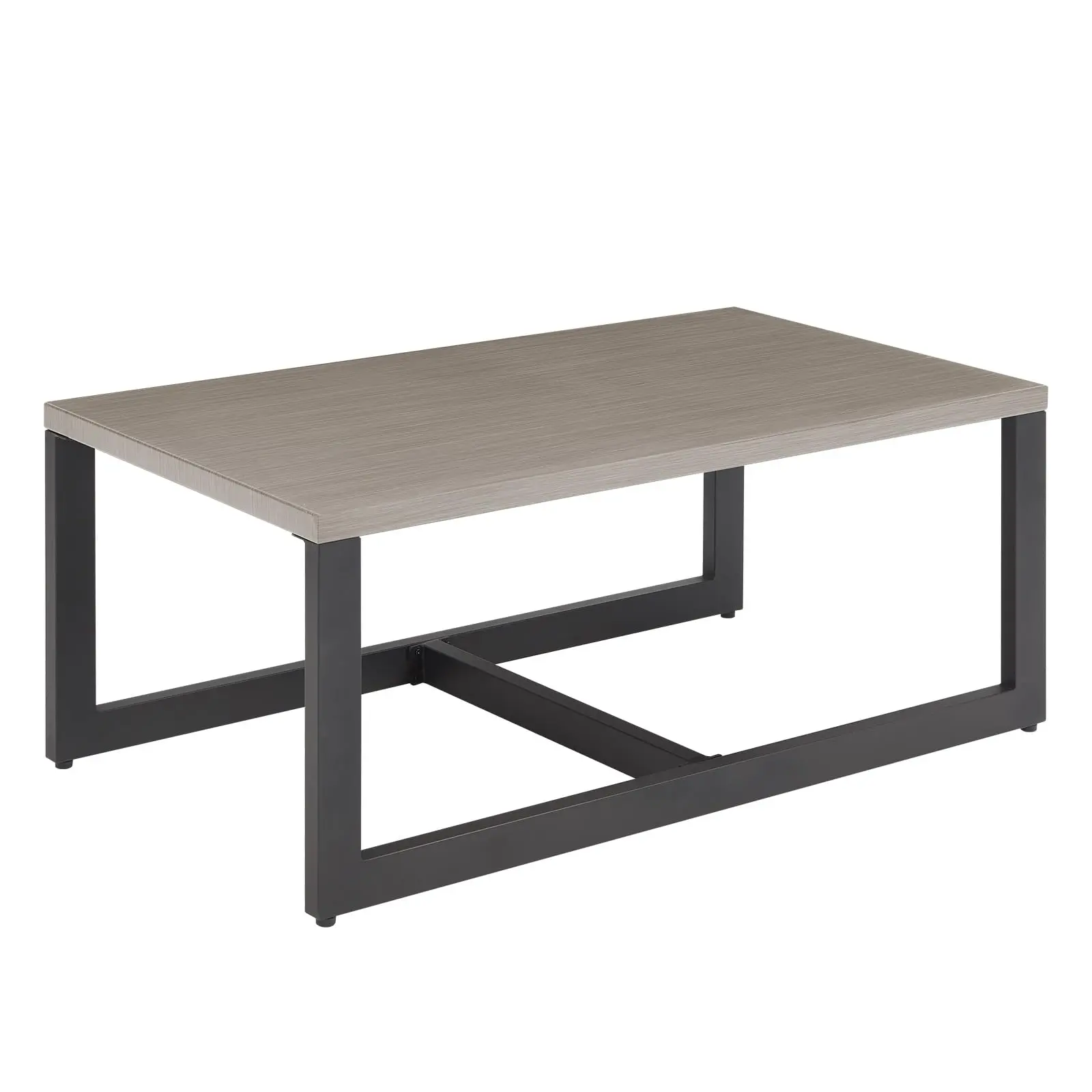 Belord Outdoor Coffee Table for Patio: Metal Heat Transfer Top Patio Coffee Table with Storage, Anti-Rust Frame Rectangular Modern Outdoor Table Furniture (48" W, Grey),  GRS Series