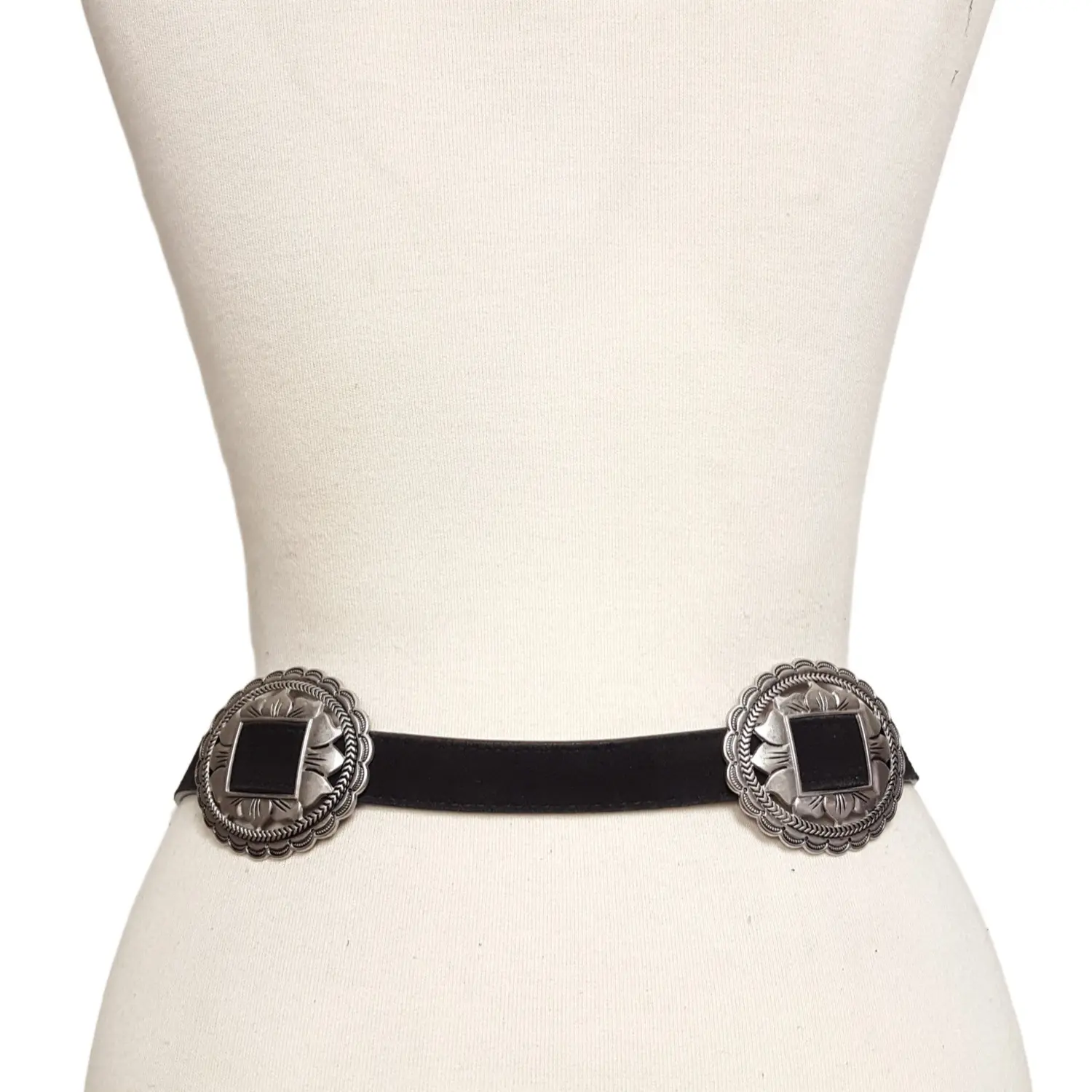 Matching Floral Buckle & Concho Belt in Genuine Suede  display picture 3