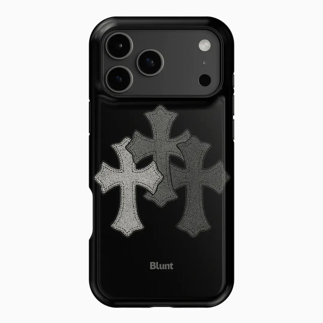BLUNT Brand Phone Cases - Crossout Edition for iPhone 18 17 16 15 14 13 12 11 Series, Gothic Cross Phone Case, Trendy Phone Case, Shockproof Protection, Gift for Her