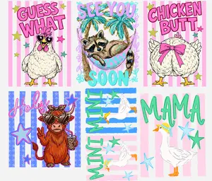 Girly 2 Premade Gang Sheet 30*24 with  Full-Size DTF Prints Instant Peel Film for Easy Application Ideal for Apparel