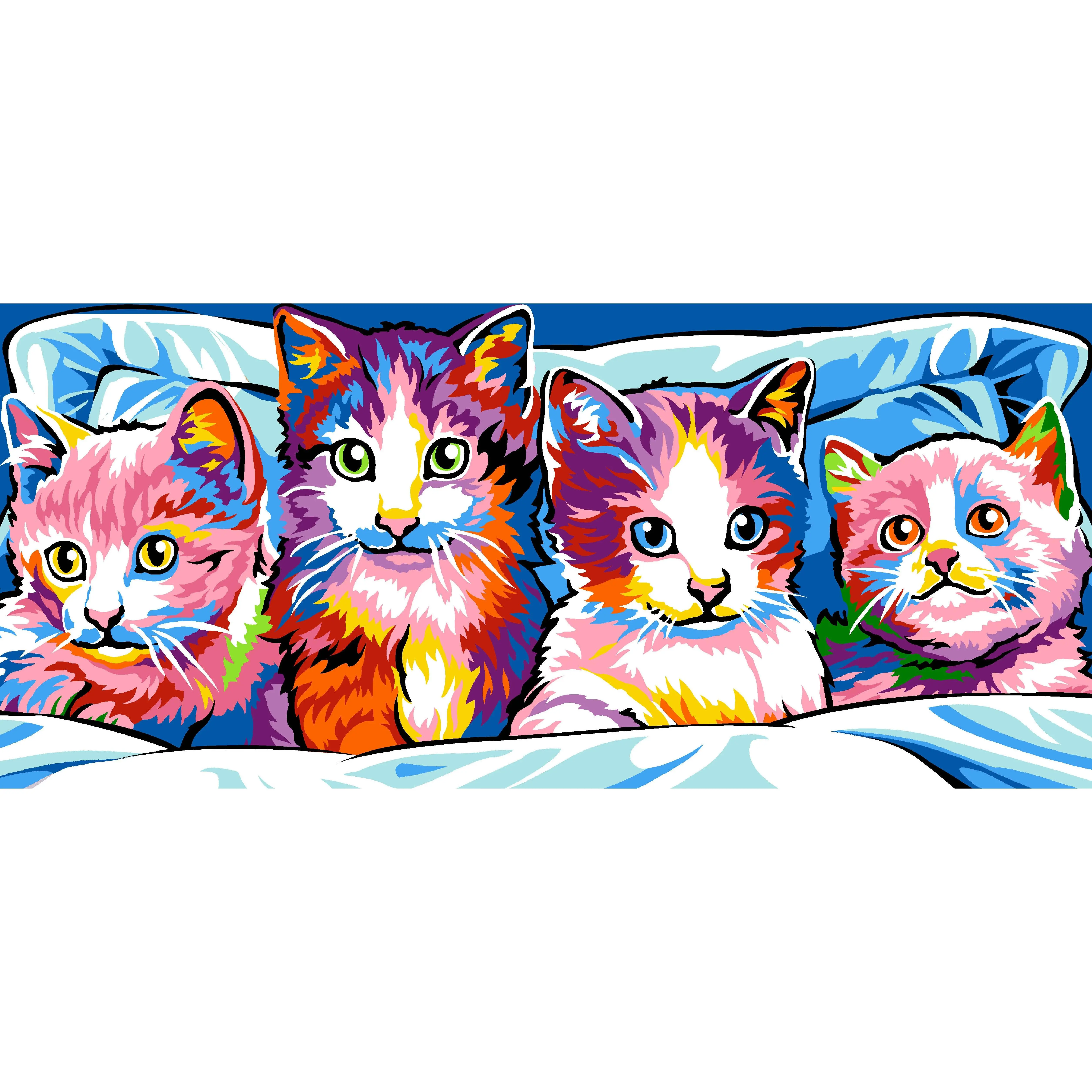 Needlepoint canvas for halfstitch without yarn The Cats SE934.01 Seg De Paris Printed Tapestry Canvas