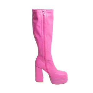 Hot Pink Chunky GoGo Boots