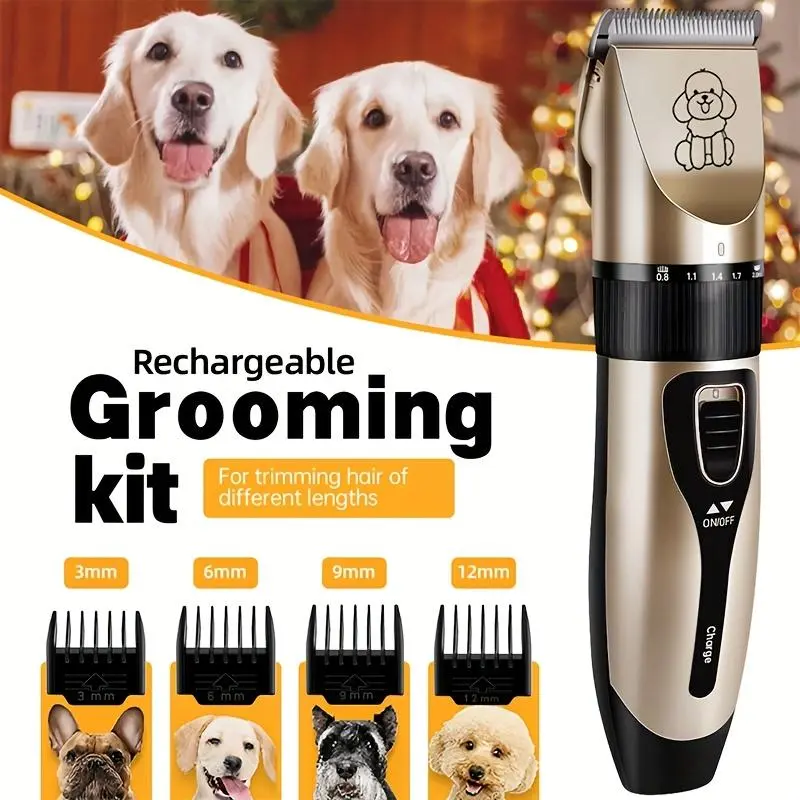 Professional Pet Grooming Tool Set - USB Rechargeable Electric Scissors With Thick Ceramic Blades, Brushes For Cats And Dogs, Pet Grooming Tool Set, Pet Trimmer Scissors, Ergonomic Design, High Quality Trimmer, Essential For Home Groomers