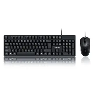 Spanish Layout Business Gaming Keyboard and Mouse Combo USB Wired Ergonomic Desktop Set for Office and Home Use